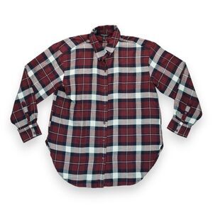 NWT Banana Republic Women's Shirt Plaid Oatmeal Oversized Heather Long Sleeve‎ S